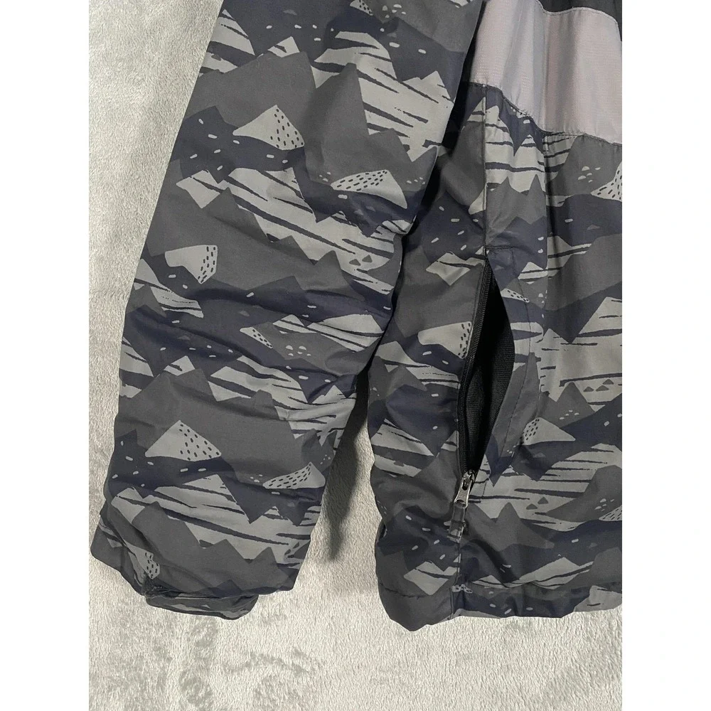 Columbia Ski Jacket‎ Youth L 14/16 Gray Camo Hooded Insulated Outgrown Snow Coat